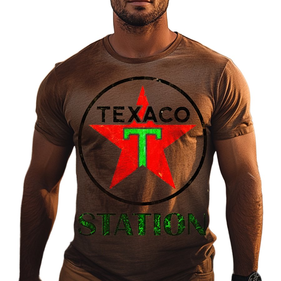 

Men's Vintage Western Oil Station Graphic T-Shirt