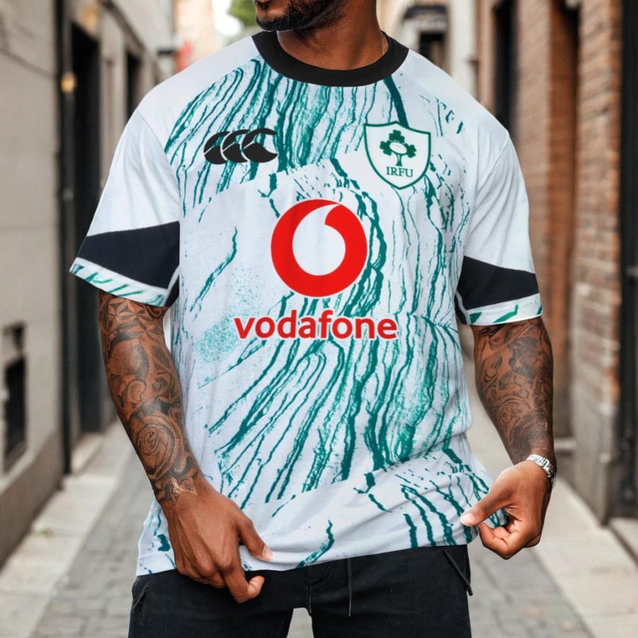 

Men's Irish Rugby Away Jersey Print Loose Short Sleeve Oversized T-shirt