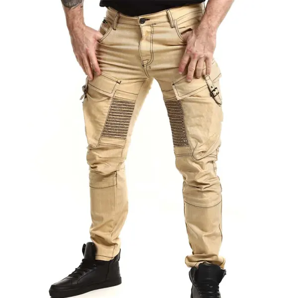 Men's Vintage Pockets Tactical Cargo Pants Khaki Only $54.99 - Rabclub.com 