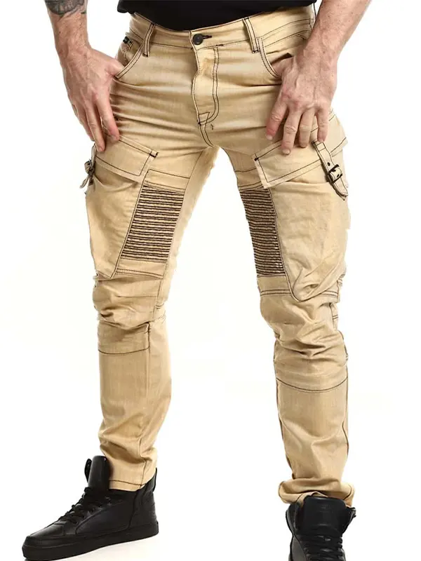 Men's Vintage Pockets Tactical Cargo Pants Khaki Only $54.99 - Menbarn.com 