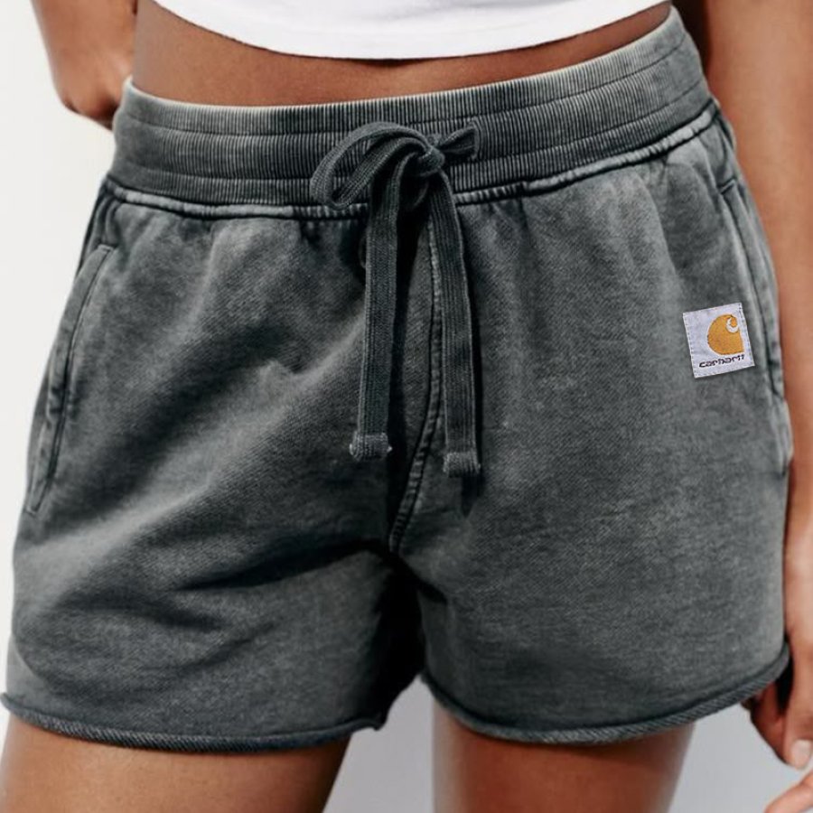 

Women's Carhartt Vintage Casual Gray Drawstring Shorts With Pockets