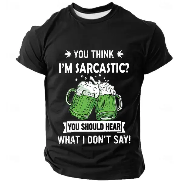 Men's Vintage St. Patrick's Day Print Black Short Sleeve T-Shirt Only $18.99 - Cotosen.com 