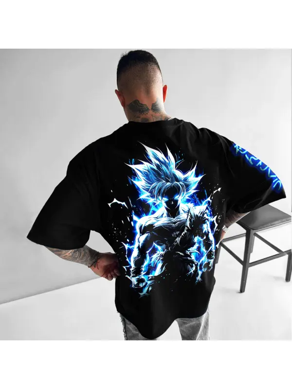 Unisex Oversized Anime Casual Print T-shirt - Shopyiyistories.com 