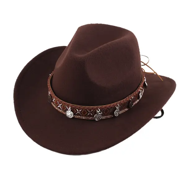 Western Cowboy Hat With Embellished Band - Bustalent.com 