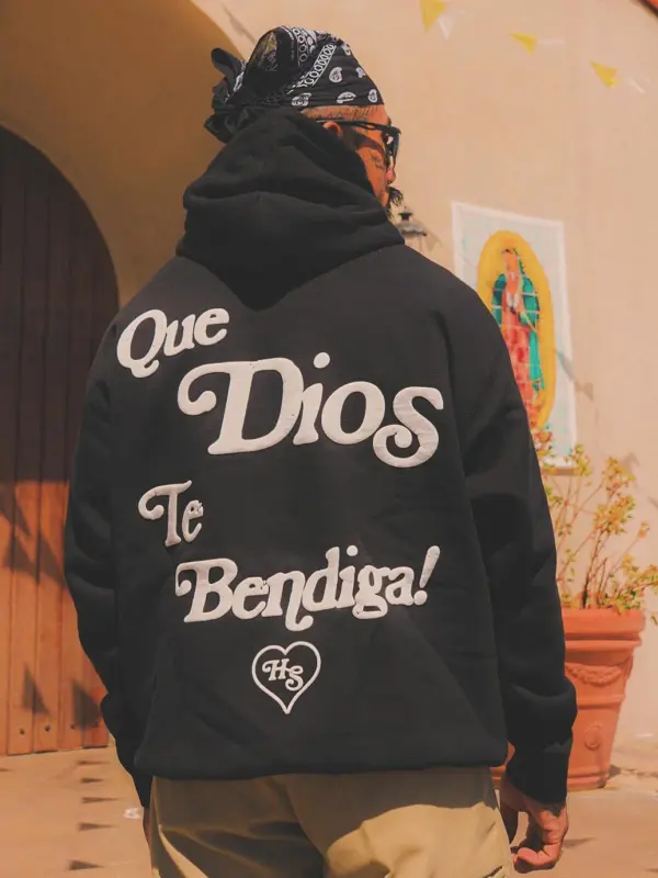 Unisex Text Pink Que Dios Te Bendiga: A Stylish Hoodie With A Blessing Only $31.99 - Pragmaace.com 