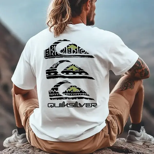 Unisex Surf Beach Print Casual Oversized Crew Neck T-Shirt - Elementnice.com 