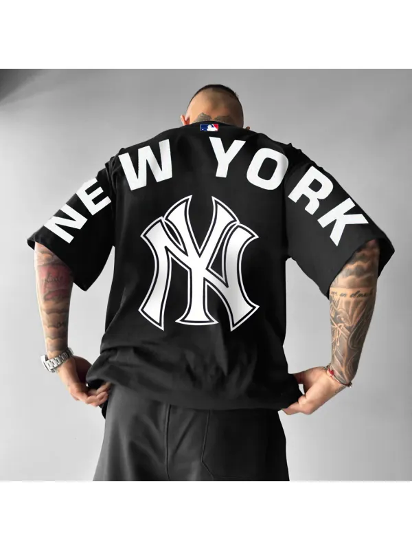 Casual Baseball Design Oversized T-Shirt - Aptkoi.com 