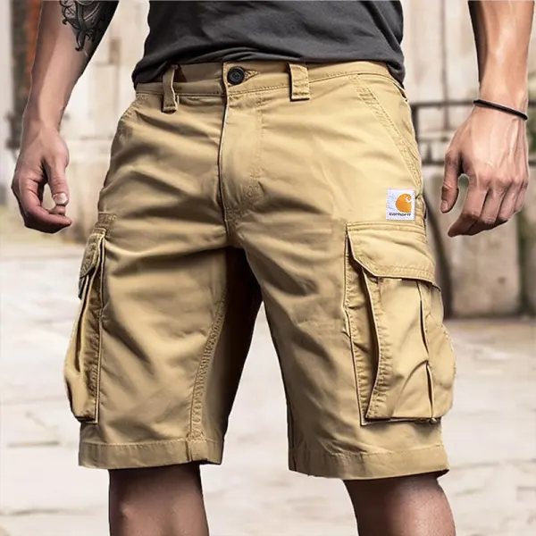Carhartt Men's Khaki Cargo Shorts Durable Versatile For Outdoor Adventures - Wayrates.com 