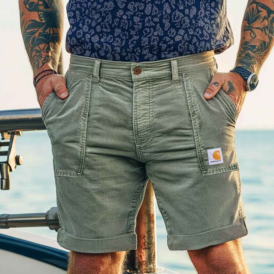 

Men's Vintage Outdoor Corduroy Surf Cargo Shorts