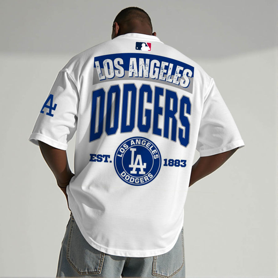 

Unisex Los Angeles Baseball Print Oversized Short Sleeve T-Shirt