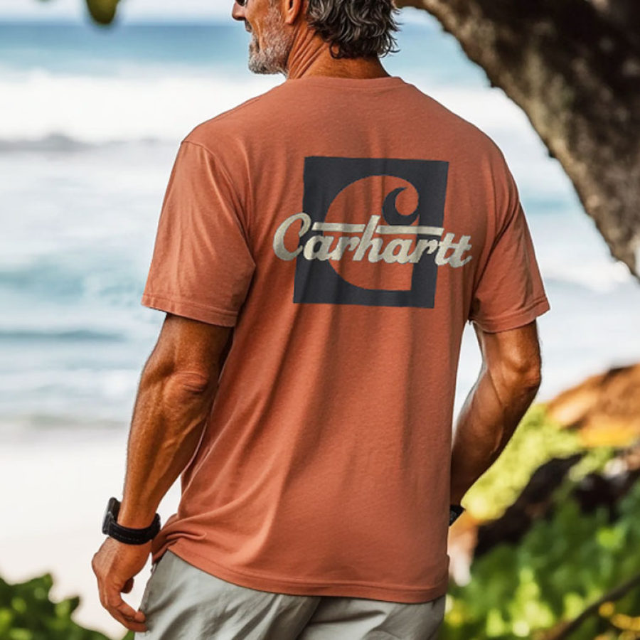 

Men's Carhartt Vintage Surf Print Casual Beach Short Sleeve T-Shirt