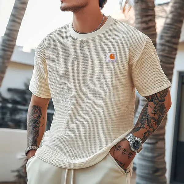 Men's Carhartt Vintage Waffle Fabric Knit Lightweight Mesh T-Shirt - Perfect For Summer Outdoors - Wayrates.com 