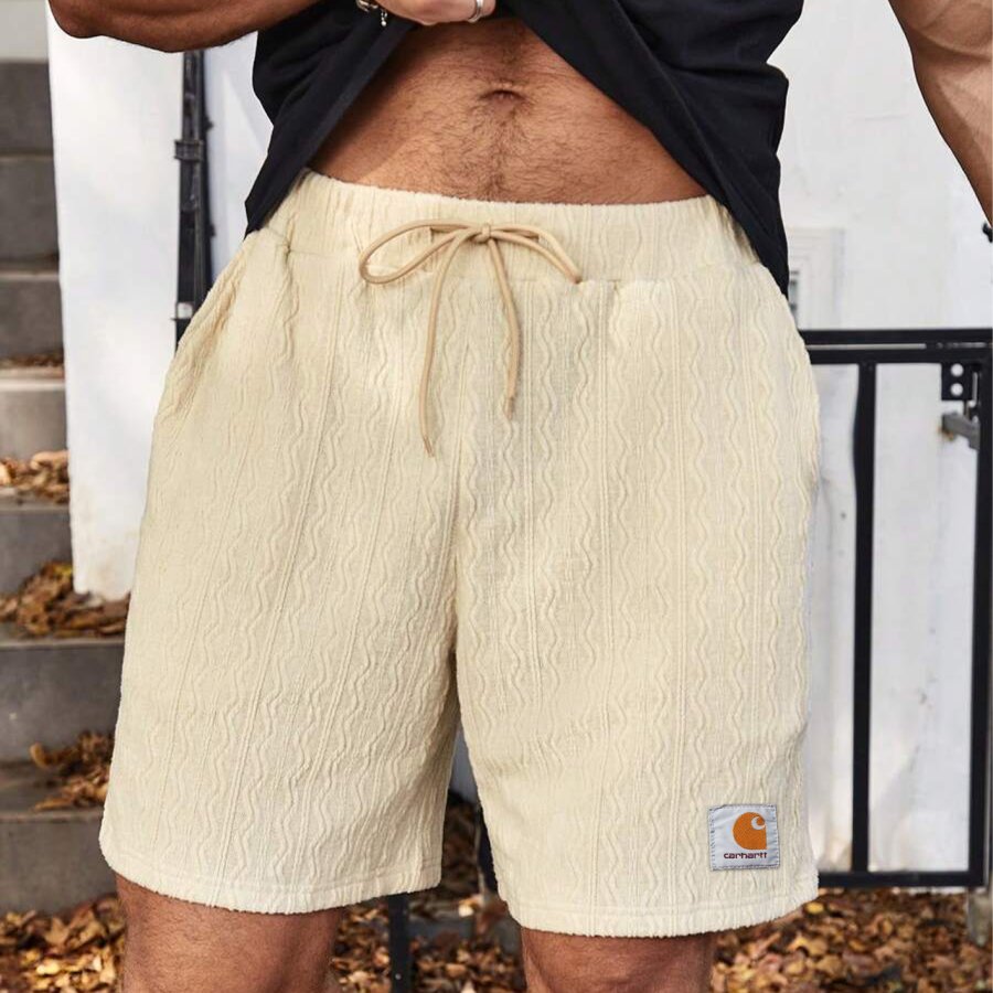 

Men's Carhartt Retro Corduroy Apricot 5 Inch Pocket Outdoor Surf Shorts Daily Casual