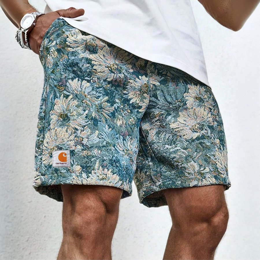 

Men's Casual Daily Wear With A Beach Vacation Style Featuring Classic Romantic Bohemian Island Short