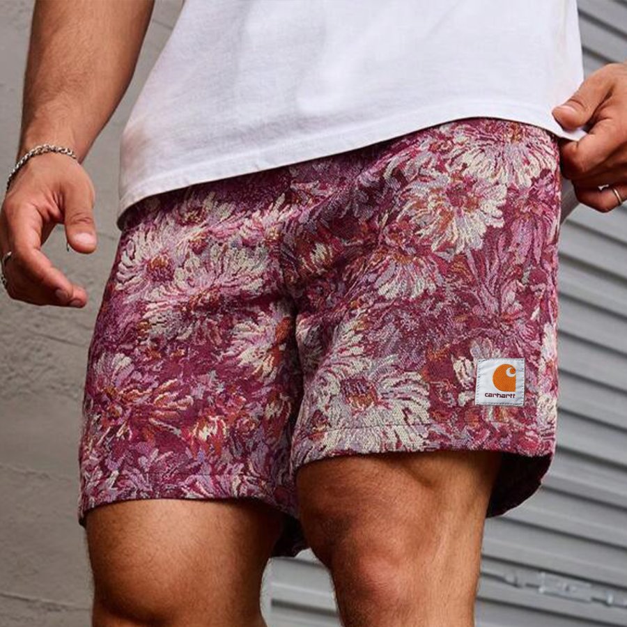 

Men's Casual Daily Wear With A Beach Vacation Style Featuring Classic Romantic Bohemian Island Short