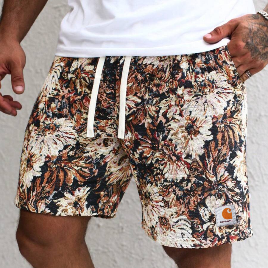 

Men's Casual Daily Wear With A Beach Vacation Style Featuring Classic Romantic Bohemian Island Short