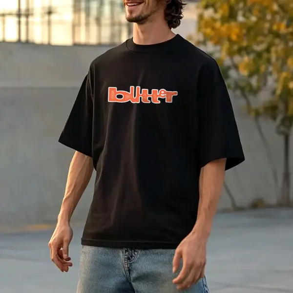 Unisex Warped Graphic Print Streetwear Black Oversized Short Sleeve T-Shirt - Wayrates.com 