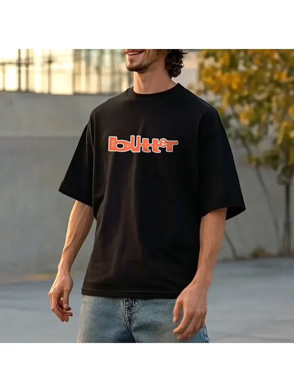 Unisex Warped Graphic Print Streetwear Black Oversized Short Sleeve T-Shirt - Ootdmw.com 