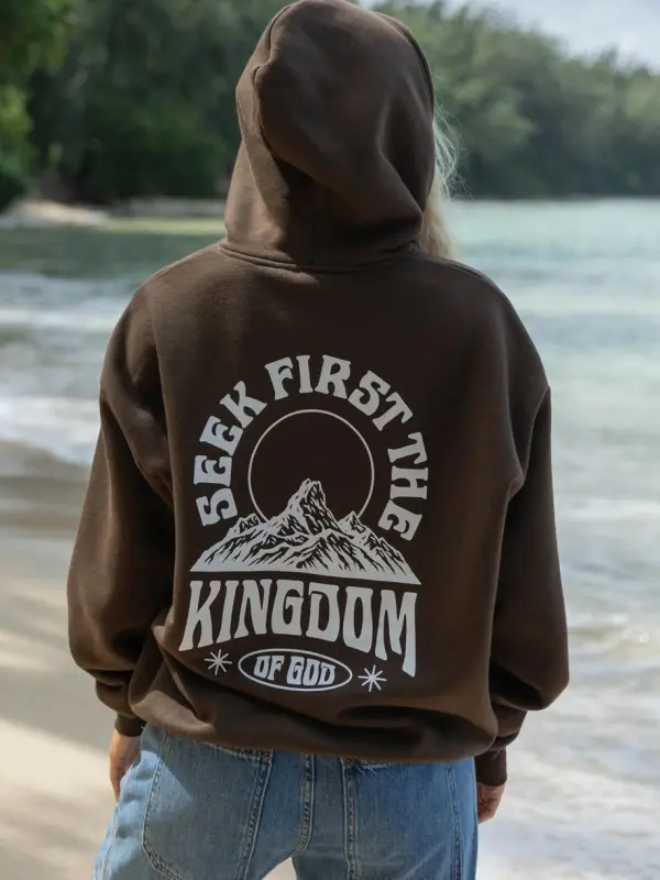 Women's Kingdom Of God Long Sleeve Brown Hoodie Only $29.99 - Pragmaace.com 