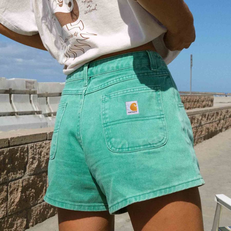 

Women's Vintage Washed Teal Casual Summer Surfing Shorts