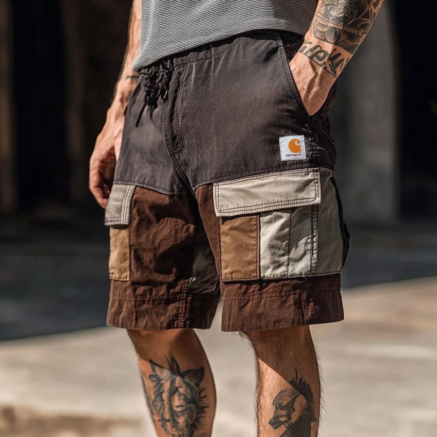 

Men's Carhartt Vintage Surf Spring&Summer Daily Patchwork Cargo Shorts