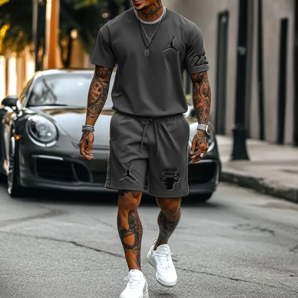 Unisex Basketball Print Inspired Athletic T-shirt And Shorts Set - Zivinfo.com 