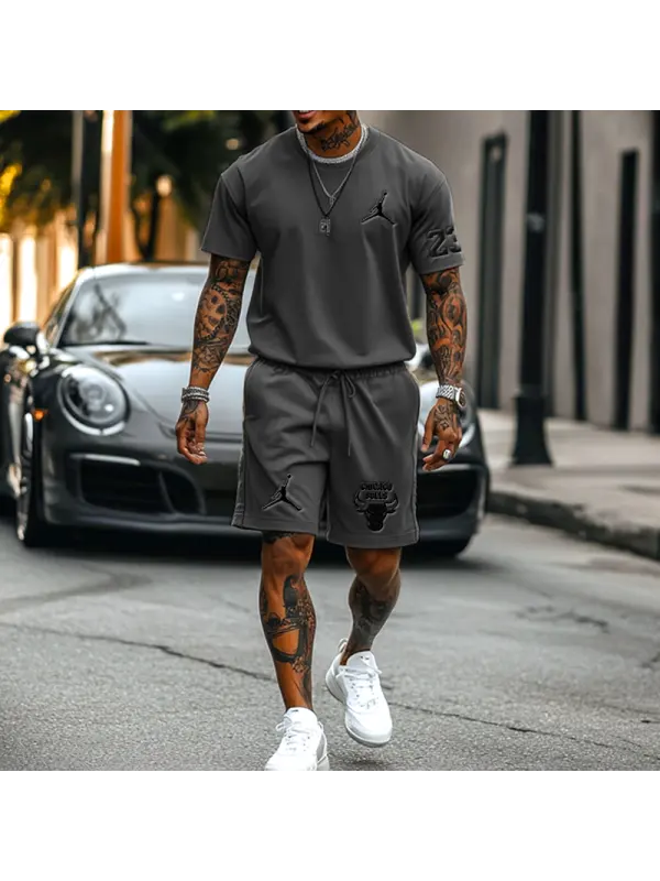 Unisex Basketball Print Inspired Athletic T-shirt And Shorts Set - Ootdmw.com 