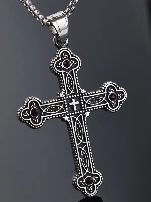 Unisex Vintage Gothic Cross Necklace - Menbarn.com 