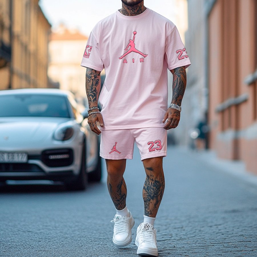 

Unisex Basketball Pink Oversize T-shirt And Shorts Set