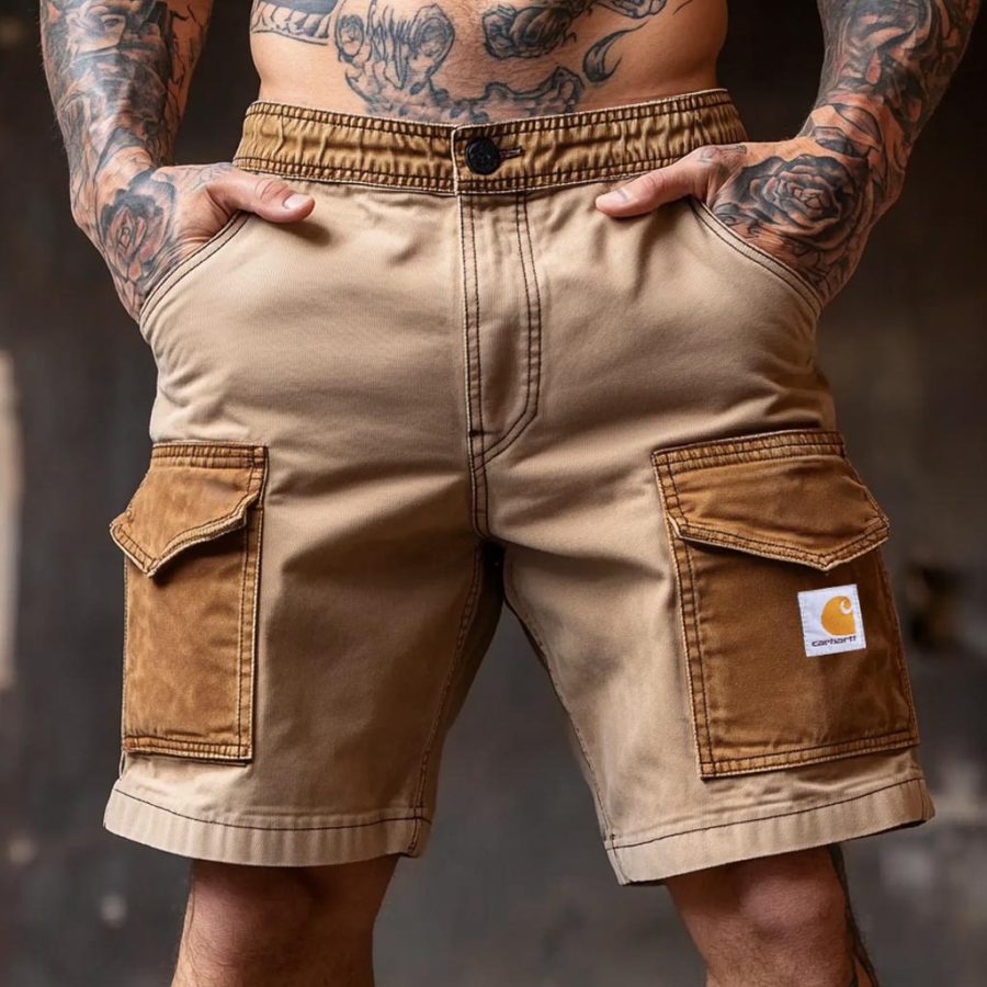 

Men's Outdoor Tactical Durable Workwear Color Block Cargo Shorts