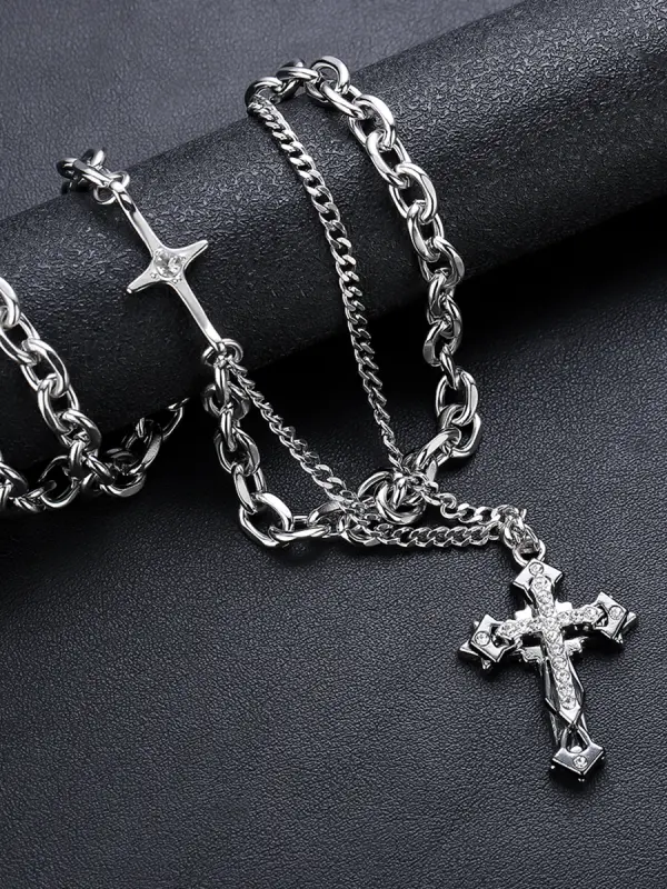 Unisex Titanium Steel Minimalist Cross Necklace - Pragmaace.com 