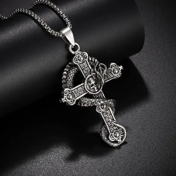Unisex Street Skeleton Dragon Cross Necklace - Dozenlive.com 