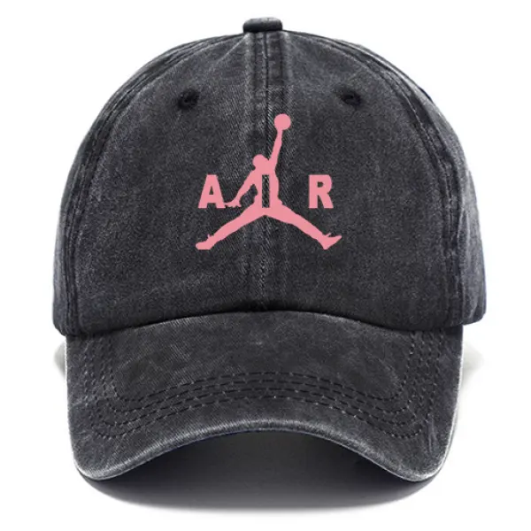 Basketball Pink Print Unisex Washed Cotton Sun Hat Vintage Print Casual Cap - Wayrates.com 