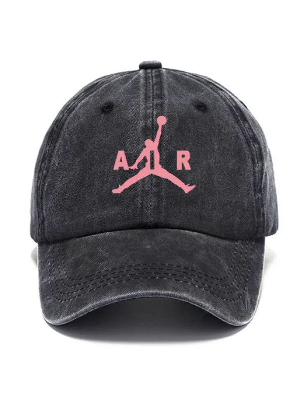 Basketball Pink Print Unisex Washed Cotton Sun Hat Vintage Print Casual Cap - Shopyiyistories.com 