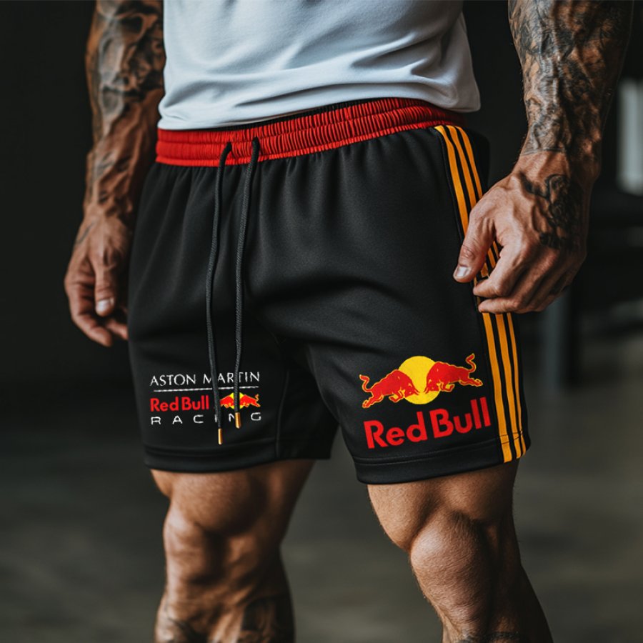 

Men's Splicing Race Car Print Performance Skin Friendly And Breathable Sports Shorts