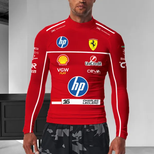 Men's Racing Casual Print Slim Fit Long Sleeve T-Shirt - Cotosen.chimpone.com 