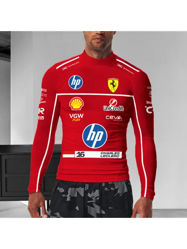 Men's Racing Casual Print Slim Fit Long Sleeve T-Shirt - Shopyiyistories.com 