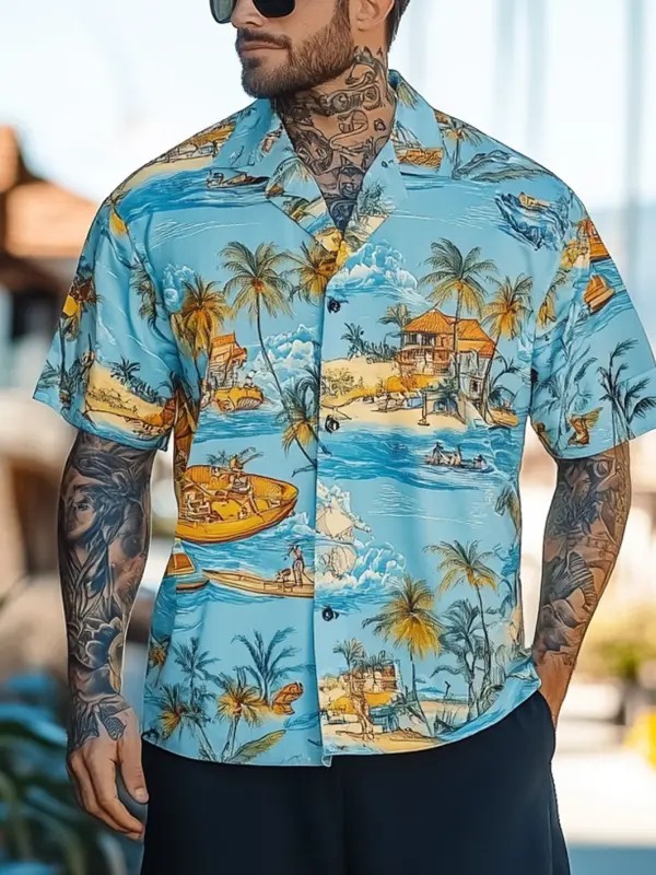 Men's Tropical Paradise Hawaiian Shirt - Menbarn.com 