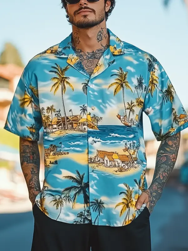 Men's Tropical Paradise Hawaiian Shirt - Menbarn.com 