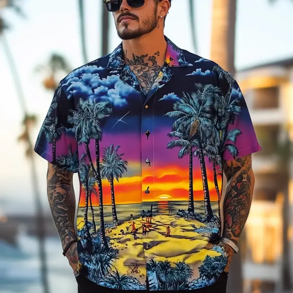 Men's Tropical Sunset Hawaiian Shirt - Wayrates.com 