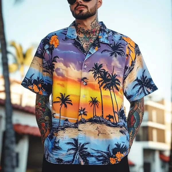 Men's Tropical Sunset Hawaiian Shirt - Wayrates.com 