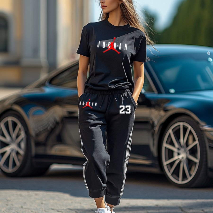 

Women's Basketball Black Fashionable And Comfortable Sportswear Set