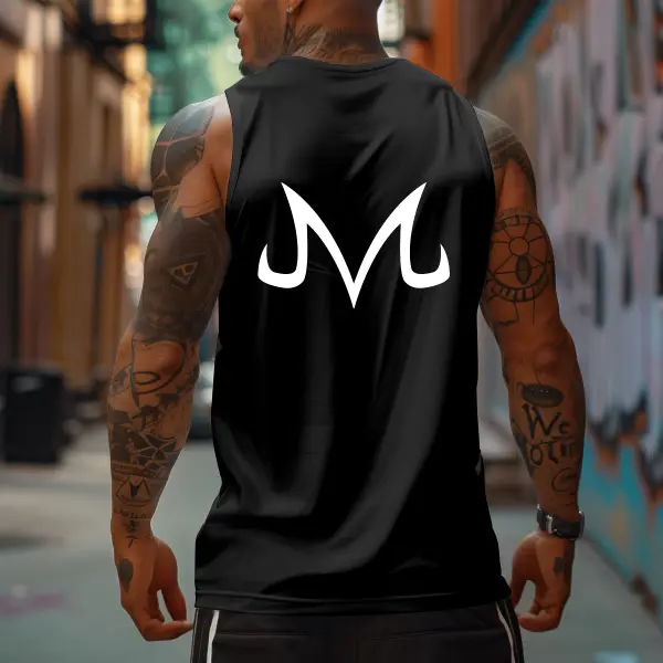 Oversized Simple Letter Anime Print Tank Top - Cotosen.com 