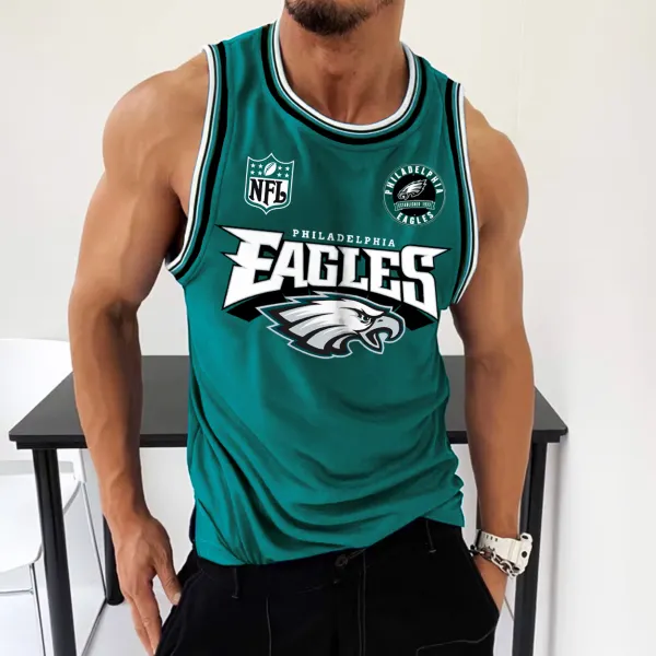 Men's Rugby Print Sports Sleeveless Tank - Yesunshine.com 