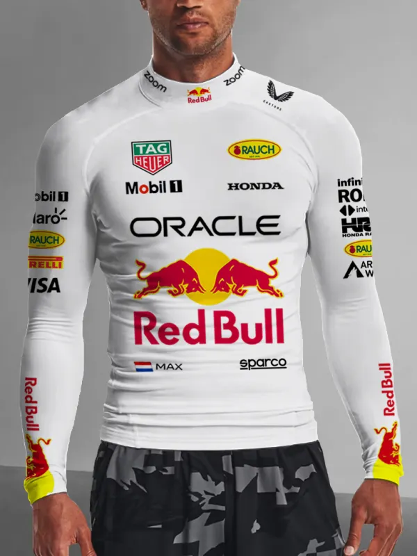 Men's Racing Casual Print Slim Fit Long Sleeve T-Shirt - Pragmaace.com 