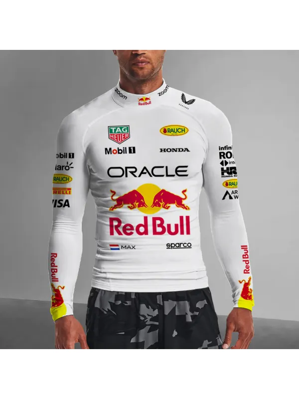 Men's Racing Casual Print Slim Fit Long Sleeve T-Shirt - Aptkoi.com 