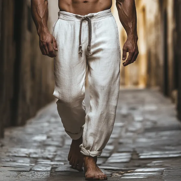 Men's Holiday Casual Linen Pants - Pipersuper.com 