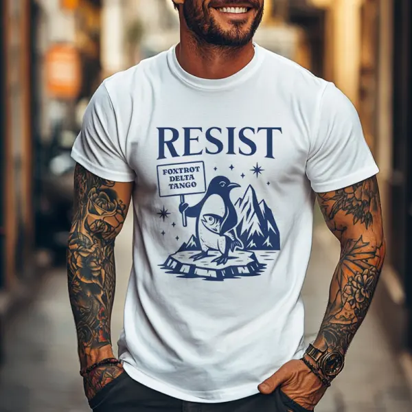 Funny Flippers Up Resist Penguins Protest Against Tariffs T-shirt - Wayrates.com 