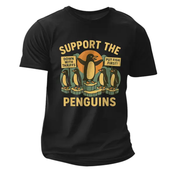 Resist Penguins Against Tariffs Retro T-shirt - Wayrates.com 