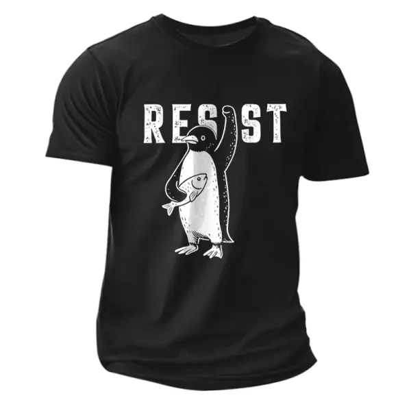 Penguin Resist Funny Penguins Protest Against Tariffs T-shirt - Wayrates.com 